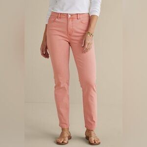 Soft Surroundings Ultimate Denim straight leg jeans coral New